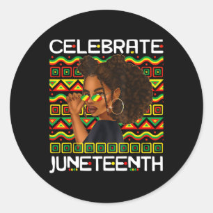 18. Juni 1865 Afroamerikanischer Freiheitstag Frau Runder Aufkleber