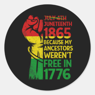 18. Juni 1865 Black African Patriotic Melanin No. Runder Aufkleber