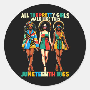 18. Juni 1865 Feiert Freiheit zum Blac Runder Aufkleber