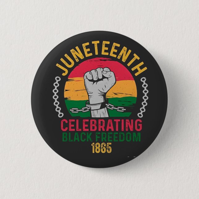 18. Juni: Schwarze Freiheit 1865 Button (Vorderseite)