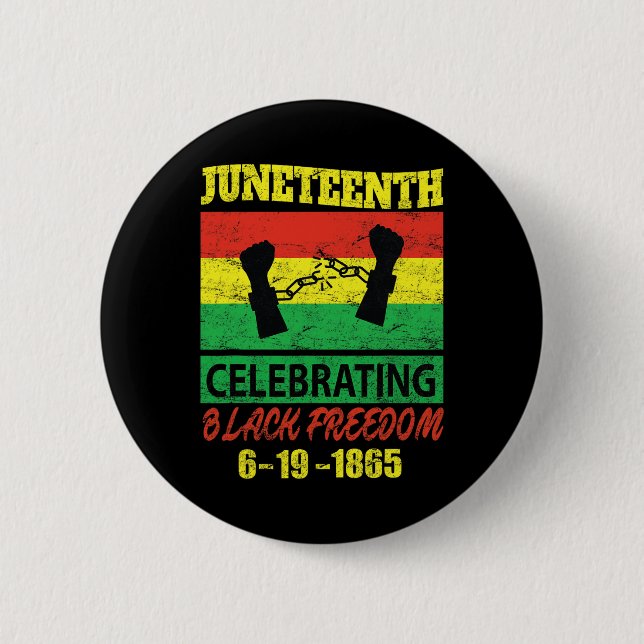 18. Juni: Schwarze Freiheit 1865 Flag 1 Button (Vorderseite)
