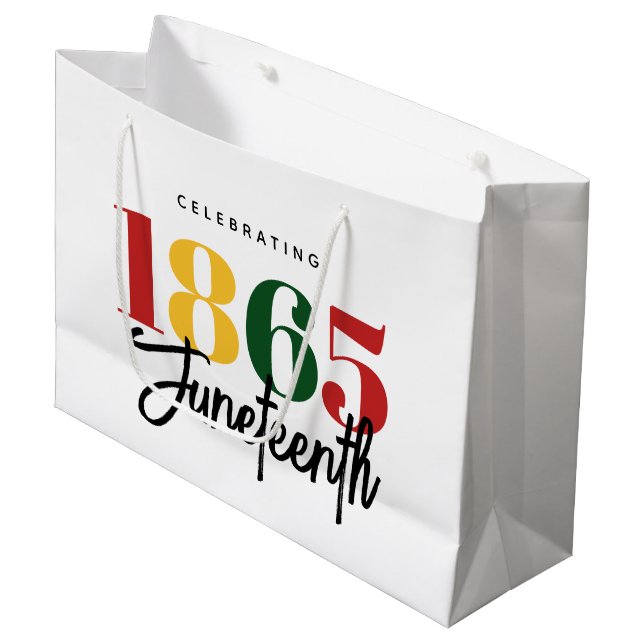 18. Juni Schwarze Geschichte Große Geschenktüte (Vorderseite Schrägansicht)