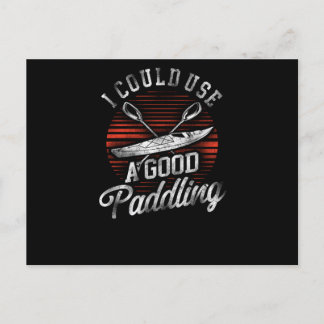 18.Kajak könnte ich ein gutes Paddeln Retro Vint v Einladungspostkarte