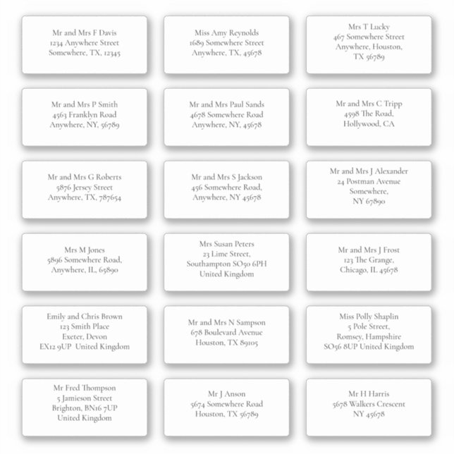 18 Lieferadresse des Empfängers Aufkleber (Vorderseite)