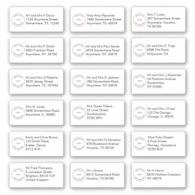 18 Logo der verschiedenen Empfänger-Namen Aufkleber (Vorderseite)