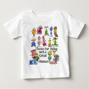 18 lustige Cartoon-Aliens sagen Danke Baby T-shirt