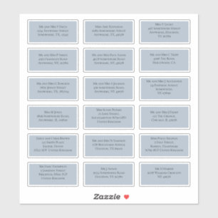 18 Name des Empfängers Blau Aufkleber