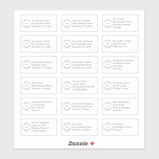 18 Namensadressen für das Serif-Business-Logo Aufkleber (Blatt)