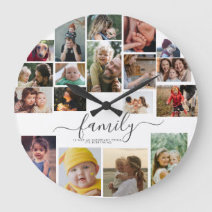 18 Niedlicher FotoCollage-Speicher für die Liebe Große Wanduhr