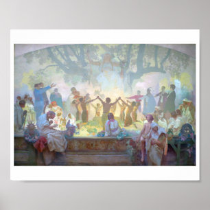 #18 Oath of Omladina Under the Slavic Linden Tree Poster