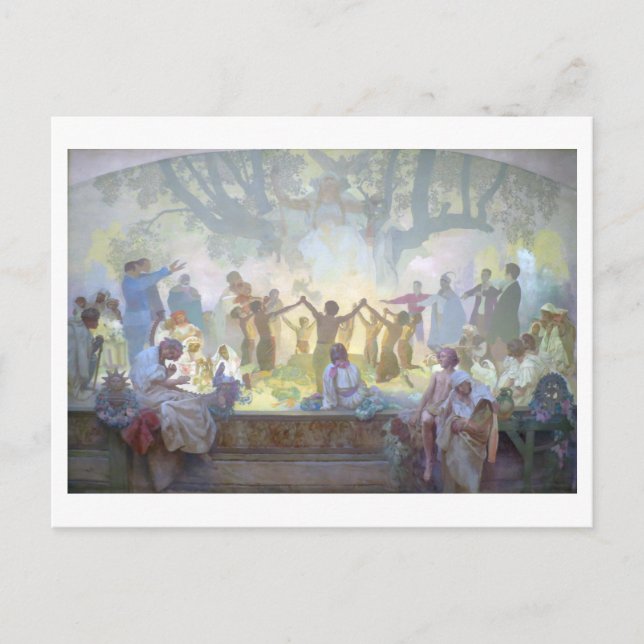 #18 Oath of Omladina Under the Slavic Linden Tree Postkarte (Vorderseite)