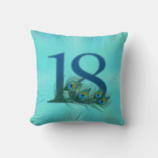 18 Pfauenfeder-Jubiläum Elegant Kissen