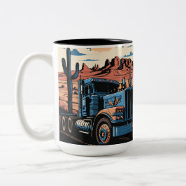 18 Rad-Simi-Trailer Personalisiert Zweifarbige Tasse