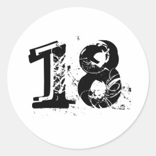 18. RUNDER AUFKLEBER