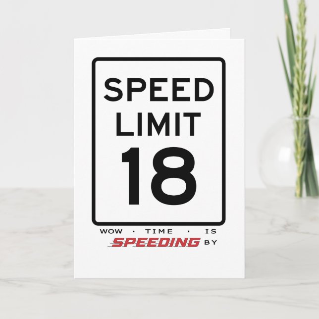 18. Speed Limit Geburtstagskarte Dankeskarte (Vorderseite)