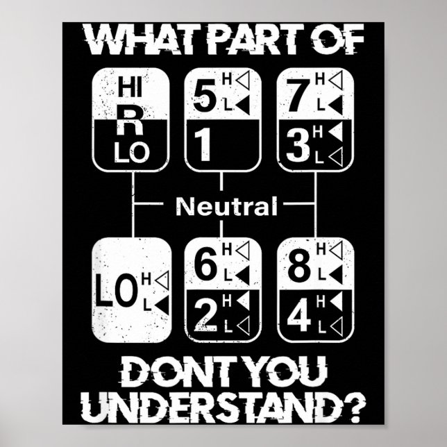 18 Speed What Don't You Understand Funny Truck Dri Poster (Vorne)