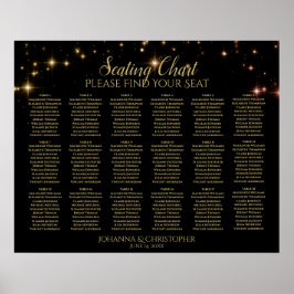 18 Tafelgoldfarben - Schwarze Hochzeitsskala für G Poster