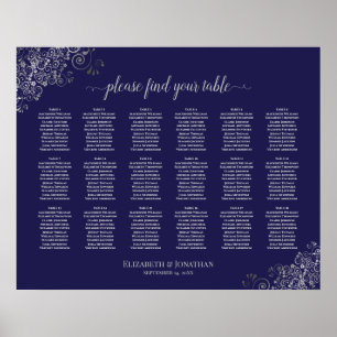 18 Tafelsieb auf Navy Blue Poster