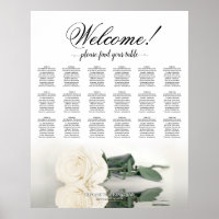 18-Tisch-Elegant-Weiße-Rose-Hochzeits-Sitzplan
