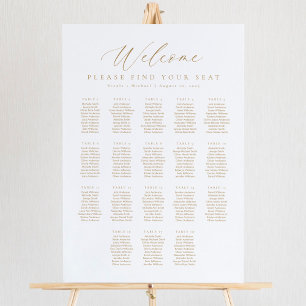 18 Tische Willkommen Sitzplan Poster