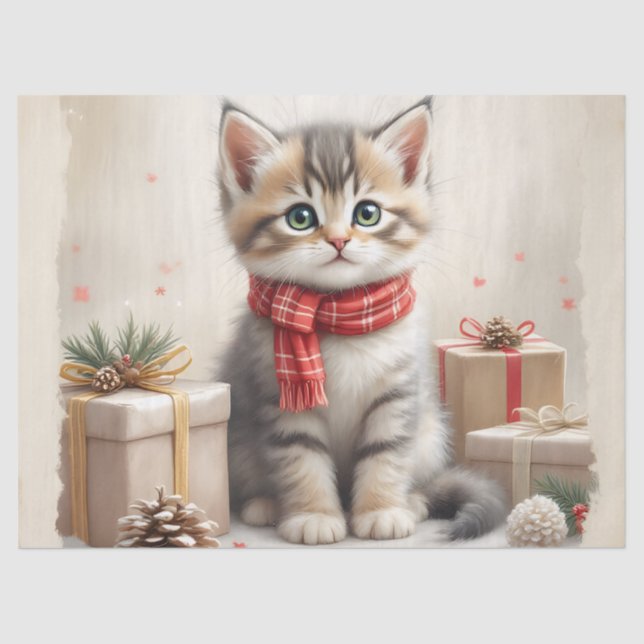 18# Tissue Paper Christmas Kitty Seidenpapier (Vorderseite)