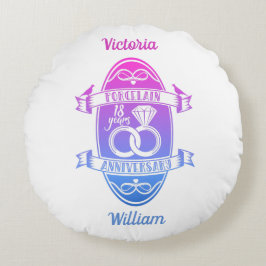 18 traditionelles Porzellan 18. Hochzeitstag Rundes Kissen