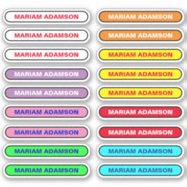 18 Umfassende Namensschilder - Sticker für Schüler
