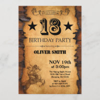 18. Western Geburtstag Einladung