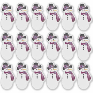 18 Whimsical Snowman Aufkleber