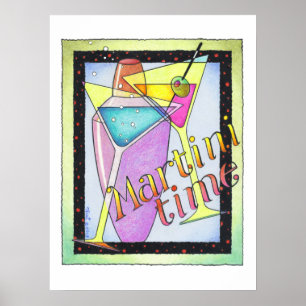 18" x24" PLAKAT - MARTINI-ZEIT, Cocktails