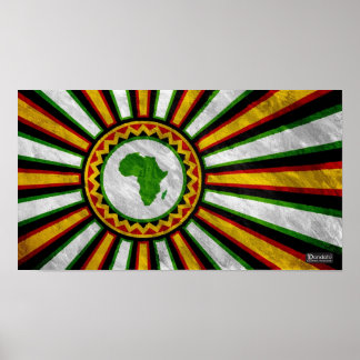 18" x 10" Afrika Aufsteigende Bannermalerei Poster
