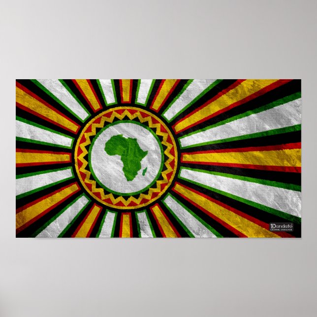 18" x 10" Afrika Aufsteigende Bannermalerei Poster (Vorne)