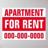 18" x 24" Ferienwohnung für mieten Papierplakat