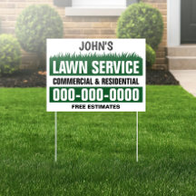 18" X 24" Green Lawn Service Doppelseilgarten