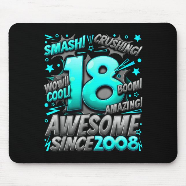 18 Year Old For Boys 18th Birthday Boy 18 Year Old Mousepad (Vorne)