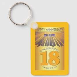 18 Year Sober Anniversary | Golden Ray 12 Step Schlüsselanhänger