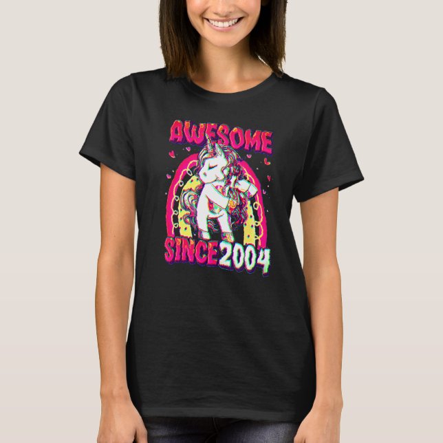 18 Years Old Unicorn Flossing 18th Birthday Girl U T-Shirt (Vorderseite)