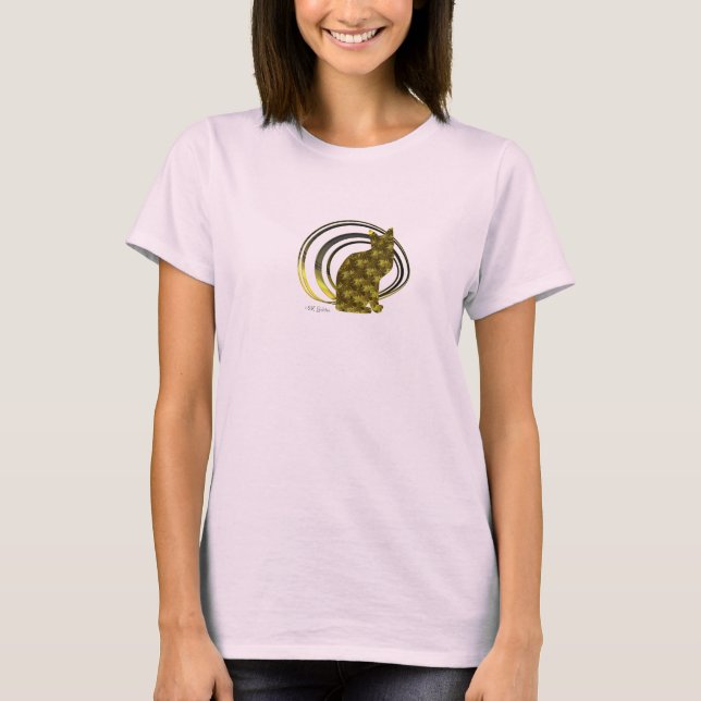 "18K Golden" Calico Cat Womens T-Shirt (Vorderseite)