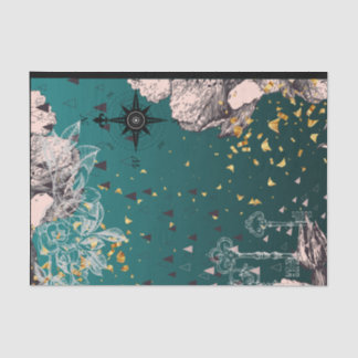 18lb Seidenpapier dunkles Teal Ombré Blumen-Decoup