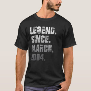 18th Birthday 18 Years Old Legend Since March 200 T-Shirt