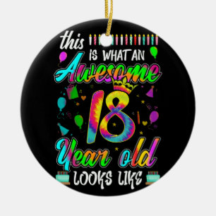 18th Birthday Awesome 18 Year Old Looks Like Keramik Ornament