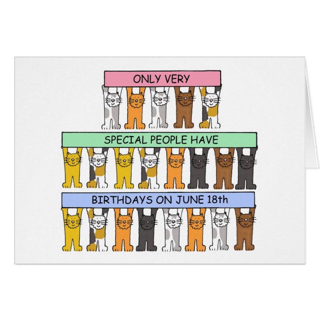 18th Birthday Cartoon Cats (Vorderseite (Horizontal))