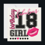18th birthday girl Einladungs Karten, pink Kiss Einladung<br><div class="desc">18th birthday girl Einladungs Karten,  pink Kiss College Style Nummer. Süßes Geschenk für 18 Jahre alte Mädchen.</div>