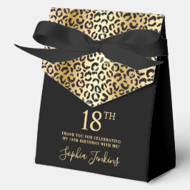 18th Birthday Gold Leopard Print Thank You  Geschenkschachtel