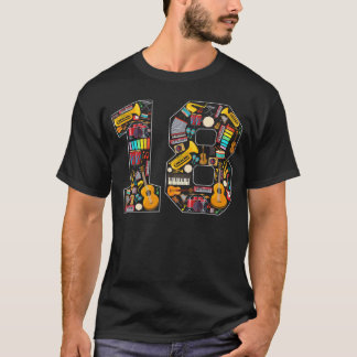 18th Birthday Musical Instrumentsheme 18 Year Old  T-Shirt