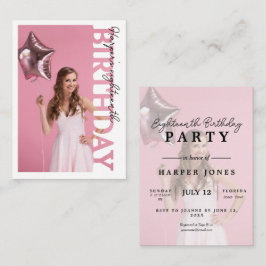 18th Birthday Photo college Party  Begleitkarte