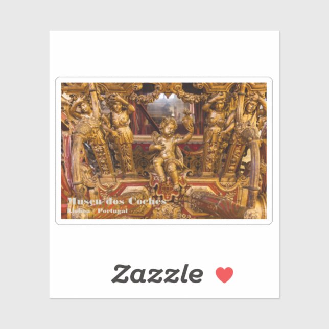 18th c. Coach Detail. Museu dos Coches. Lissabon Aufkleber (Blatt)