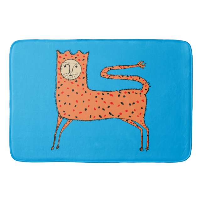 18th C English Primitive Lion Badematte (Vorderseite)
