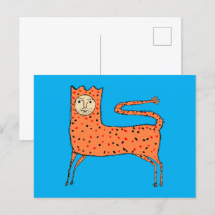 18th C English Primitive Lion Postkarte