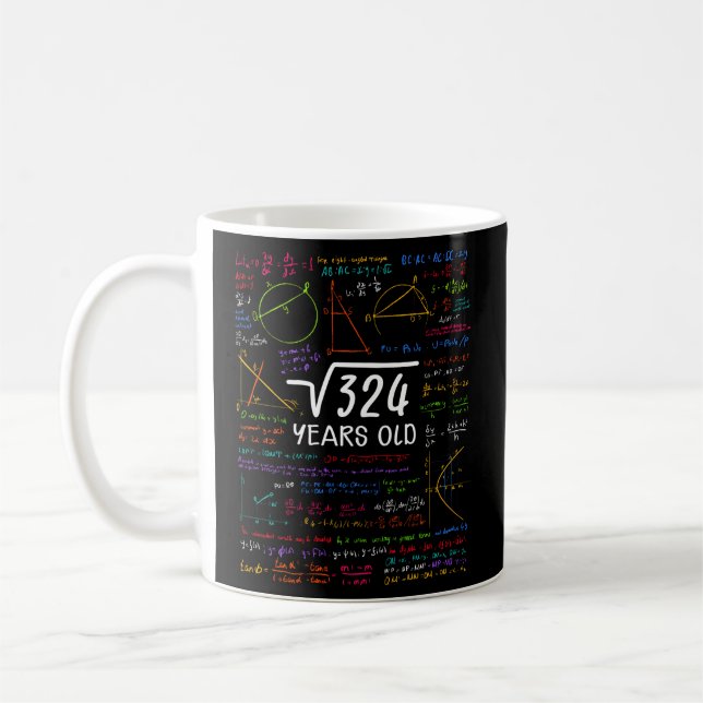 18th Square Root 324 18 Jahre Kaffeetasse (Links)